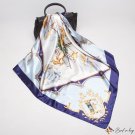 2018 new simulation silk scarf women 90cm blue sailboat print square scarf custom l gift autumn sati
