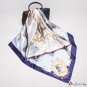 2018 new simulation silk scarf women 90cm blue sailboat print square scarf custom l gift autumn sati