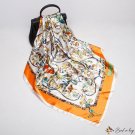 2018 autumn and winter new simulation silk scarf female 90cm horse belt print large square scarf cus