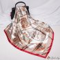 Spring new silk scarf female simulation silk large square scarf mother scarf 90cm sailing shawl