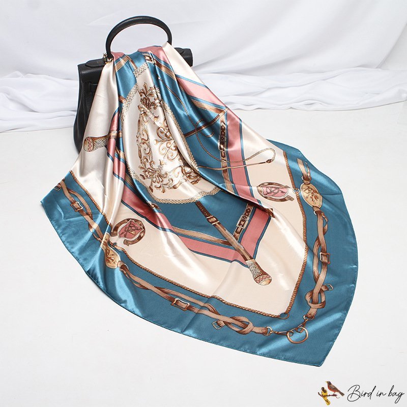 New simulation of silk scarf female carriage print large square scarf scarf