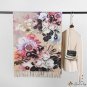 Winter new oil painting vase put cashmere scarf female floral tassel warm extended shawl digital