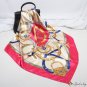 New simulated silk scarf female classic models belt printing 90 square scarf Muslim headscarf