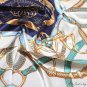 New simulated silk scarf female classic models belt printing 90 square scarf Muslim headscarf