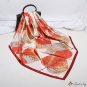 New large leaves printed silk scarf female high-quality headscarf simulation silk satin 90 square sc