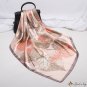 New large leaves printed silk scarf female high-quality headscarf simulation silk satin 90 square sc