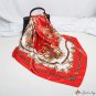 New simulation silk scarf female jewel pattern rose red printing square scarf opening scarf