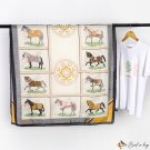 New simulation silk new satin long scarf ten horses printed silk scarf female scarf vacation shawl
