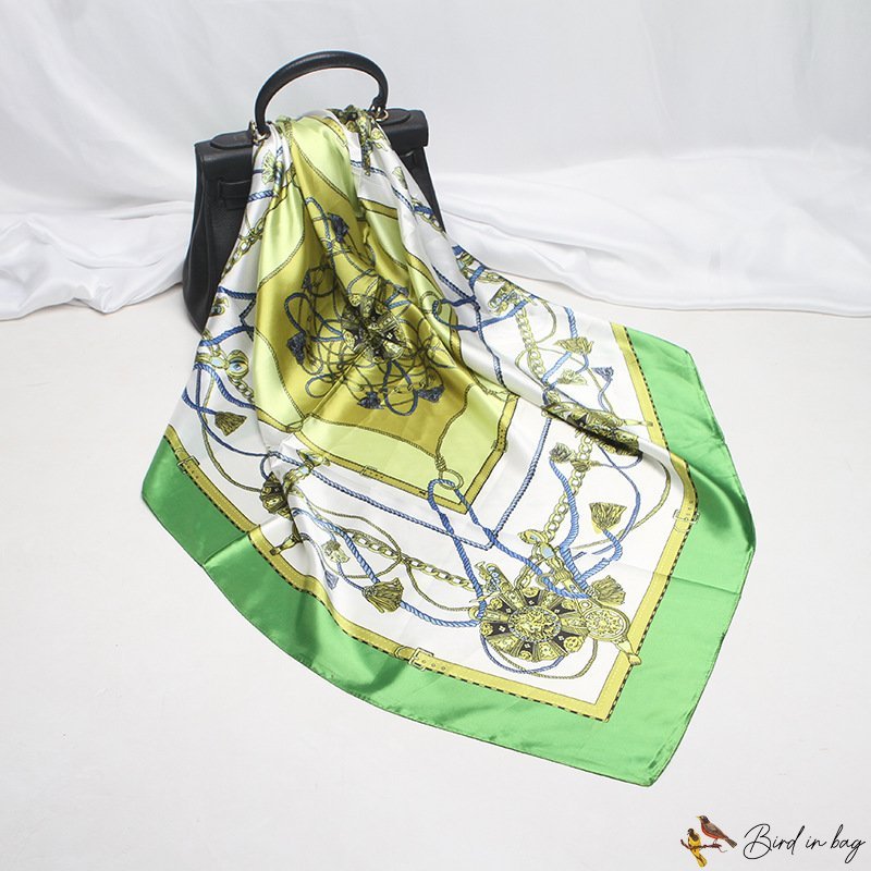 Classic model simulation silk scarf satin 90 square scarf satin print scarf spring decorative shawl