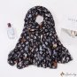 New simulation of silk satin long scarf new green fresh wind silk scarf female printing scarf shawl