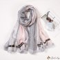 New simulation of silk satin long scarf new green fresh wind silk scarf female printing scarf shawl