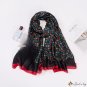 New simulation of silk satin long scarf new green fresh wind silk scarf female printing scarf shawl