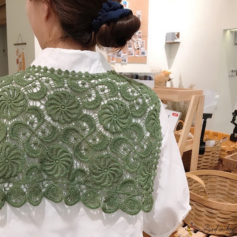 Fashion isn wind new literary female lace hollow small shawl clothing decoration cotton thread scarf