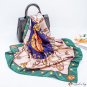 Spring and summer new simulation silk scarf key printing turban shawl 90 * 90CM Muslim square scarf 