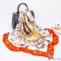 Spring and summer new simulation silk scarf key printing turban shawl 90 * 90CM Muslim square scarf 