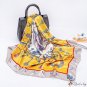 Spring and summer new simulation silk scarf key printing turban shawl 90 * 90CM Muslim square scarf 
