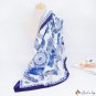 Chinese wind spring and summer new simulation silk scarf female celadon blue 90CM square scarf satin