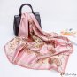Silk scarf female spring pink simulation silk printing scarf 90x90cm satin large square scarf shawl