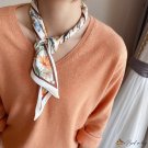 New bag silk scarf hair ribbon simulation silk scarf female satin small broken flower neck scarf Pin