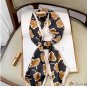 New bag silk scarf hair ribbon simulation silk scarf female satin small broken flower neck scarf Pin