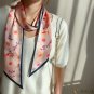 New bag silk scarf hair ribbon simulation silk scarf female satin small broken flower neck scarf Pin