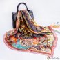 Silk scarf female spring simulation silk printing scarf tree of life 90x90cm satin large square scar