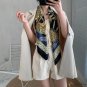 Season new twill silk scarf female metal feather 90cm square scarf scarf