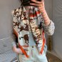French silk scarf vintage female simulation silk twill silk scarf 90cm large square scarf printing s