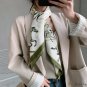 French silk scarf vintage female simulation silk twill silk scarf 90cm large square scarf printing s