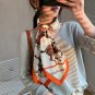 French silk scarf vintage female simulation silk twill silk scarf 90cm large square scarf printing s