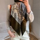 Spring French silk scarf vintage female orange plant twill silk scarf 90 large square scarf printing