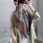 Spring French silk scarf vintage female orange plant twill silk scarf 90 large square scarf printing