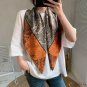 Spring French silk scarf vintage female orange plant twill silk scarf 90 large square scarf printing