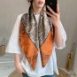 Spring French silk scarf vintage female orange plant twill silk scarf 90 large square scarf printing