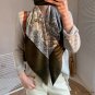 Spring French silk scarf vintage female orange plant twill silk scarf 90 large square scarf printing