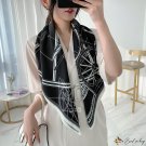 Spring French retro silk scarf women pumpkin carriage star twill silk scarf 90 square scarf printing