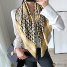 Large square scarf yellow silk scarf female simple magnanimous fashion temperament twill silk scarf
