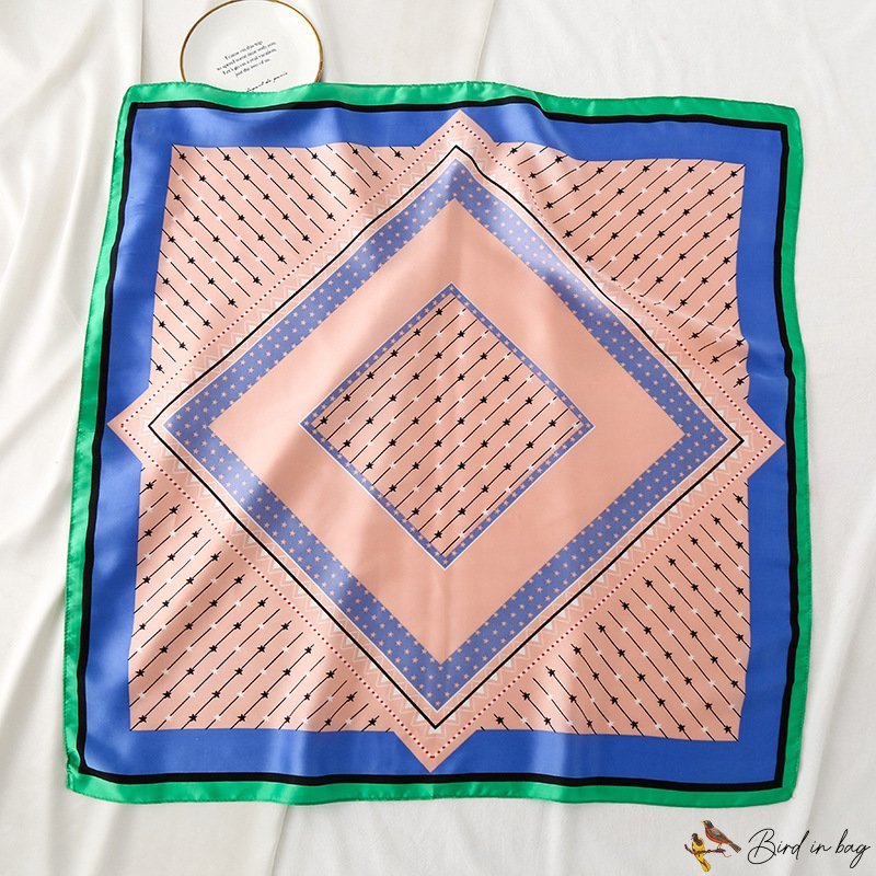 New silk Japanese French retro silk scarf women 70 simulation silk satin chiffon small square scarf