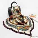 Pink simulation silk scarf female printing large shawl 90 * 90CM scarf