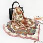 Pink simulation silk scarf female printing large shawl 90 * 90CM scarf