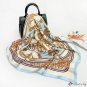 Pink simulation silk scarf female printing large shawl 90 * 90CM scarf