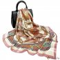 Pink simulation silk scarf female printing large shawl 90 * 90CM scarf