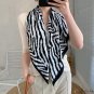 Spring and summer new simulation silk 90 twill square scarf zebra print silk scarf