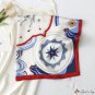 Summer new sweet small silk scarf female 70 simulation silk star pattern square scarf printing