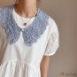 Korean new fake collar children literary style lace hollow small shawl Morandi color system lace can