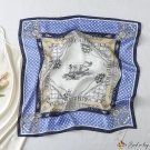 New vintage neck scarf 70cm satin chiffon small square scarf female simulation silk carriage print r