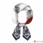 New vintage neck scarf 70cm satin chiffon small square scarf female simulation silk carriage print r