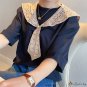 The new fake collar children literary style hollow lace small shawl Morandi color system decorative