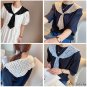 The new fake collar children literary style hollow lace small shawl Morandi color system decorative