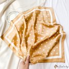 Retro French silk scarf polka dot 70cm satin chiffon square scarf female new simulation silk solid c